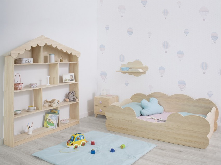 Chambre d'enfant nuage Montessori en bois naturel